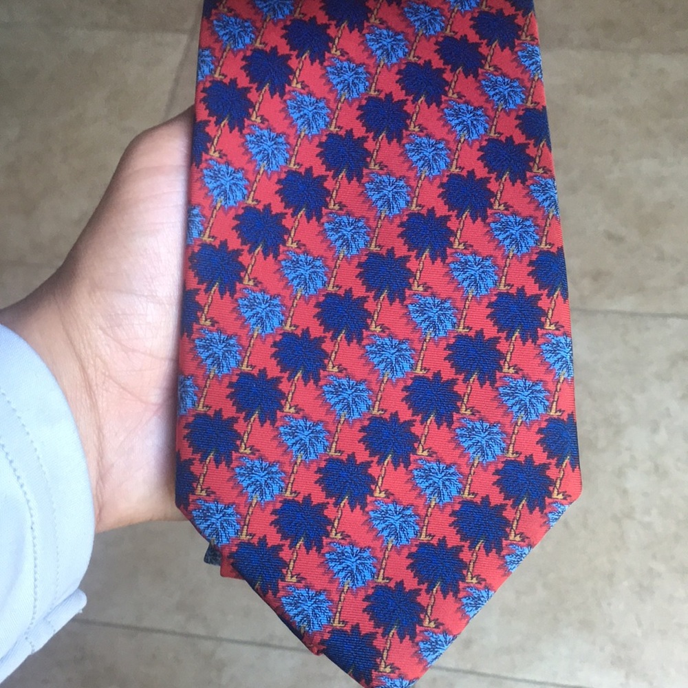 Palm Tree Burberry Tie (FREE Pocket Square)